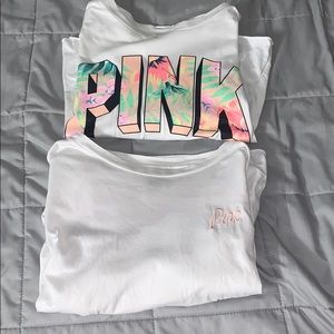 2 VS PINK CROPPED TEE WITH VS JACKET